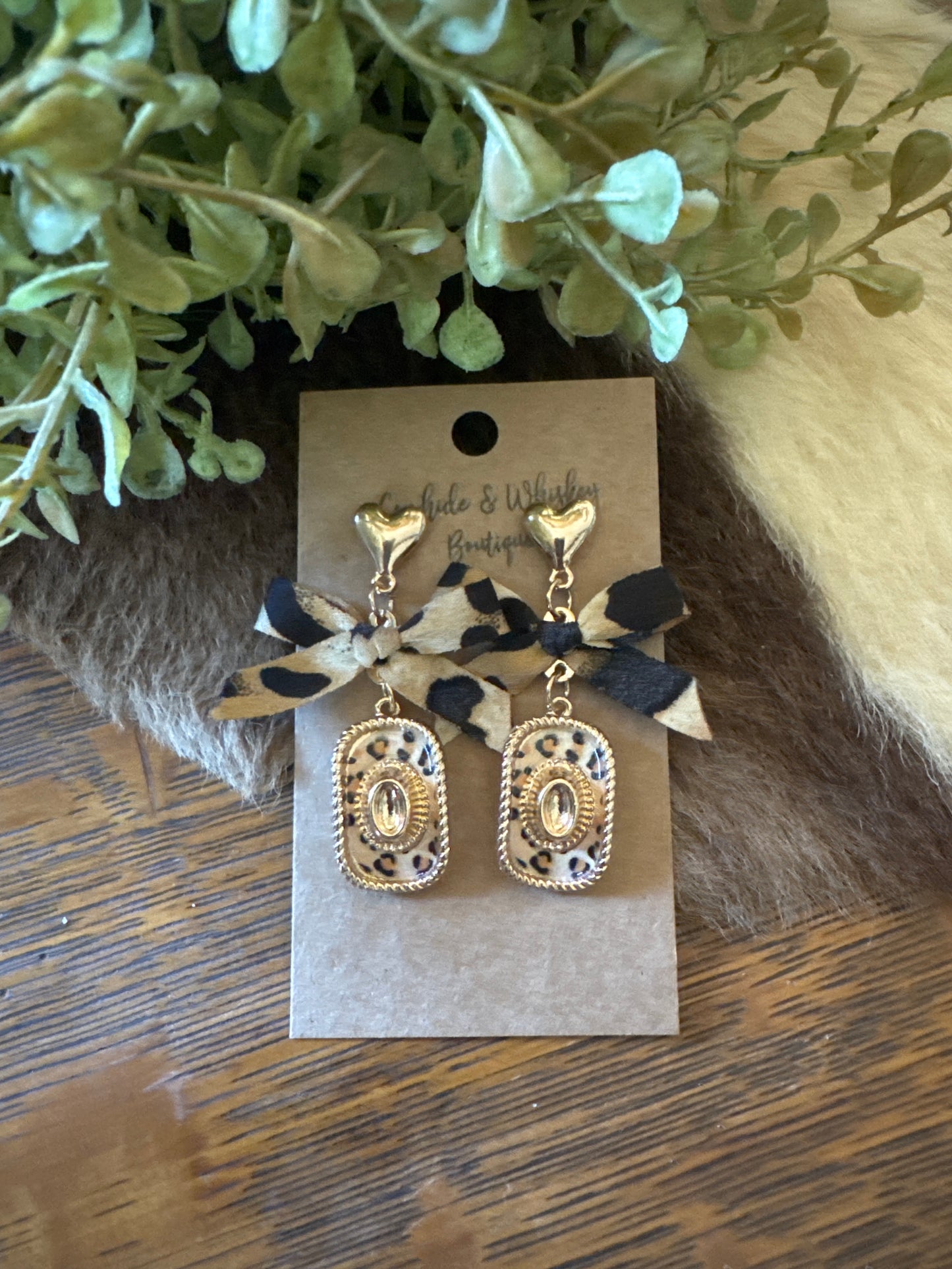 Cheetah Hat - Earrings