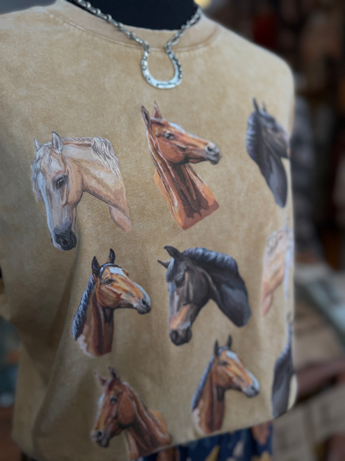 Horse Country Club – Camel Acid Wash Tee
