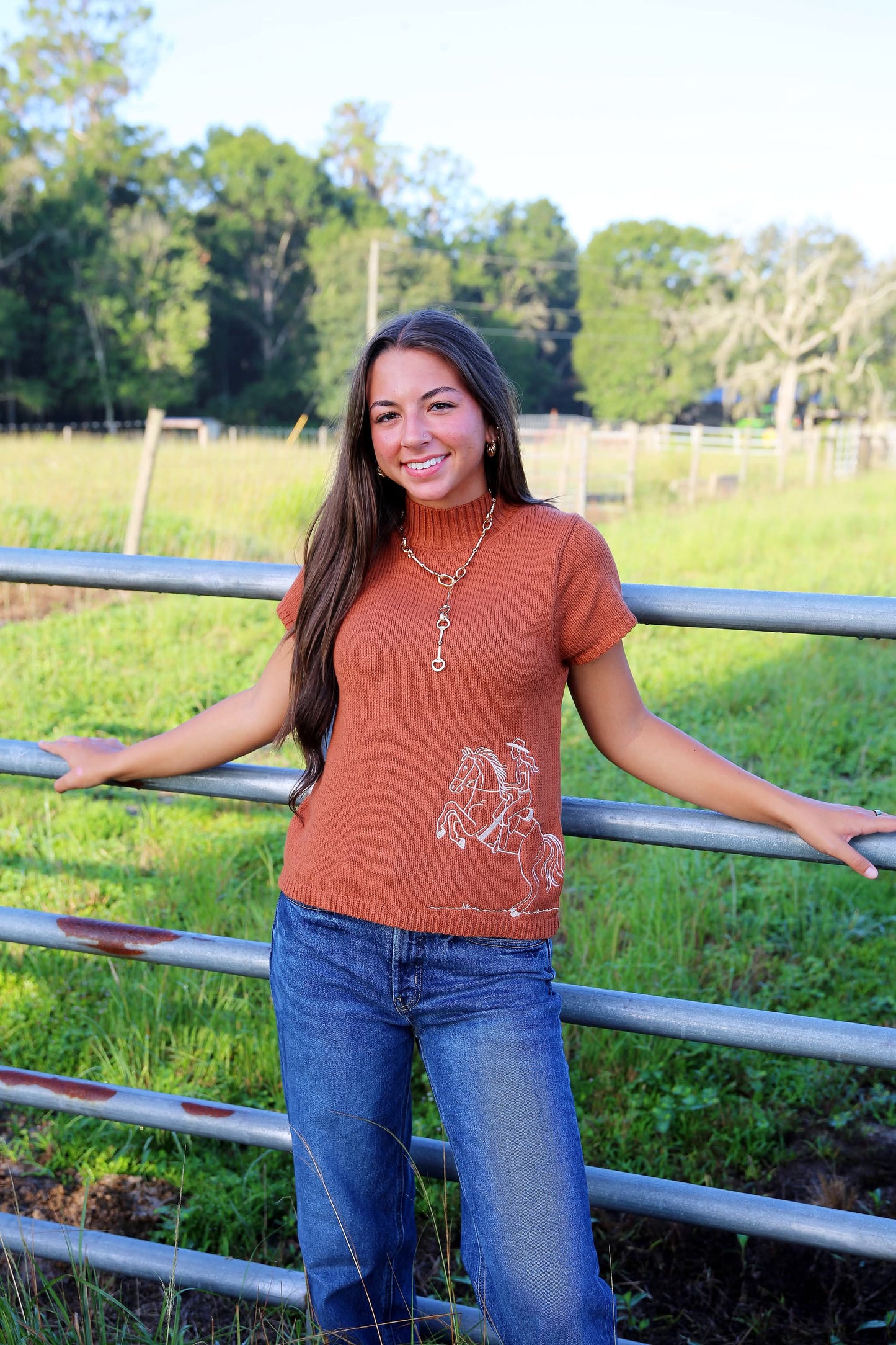 Rustic Reins – Rust Mock Neck