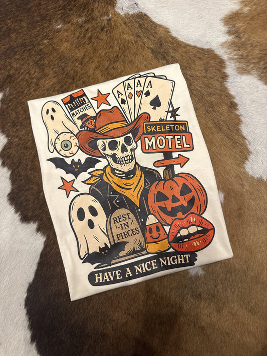 Skeleton Motel - Ivory Graphic Tee