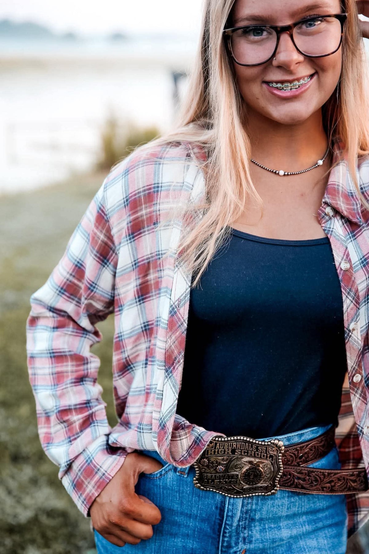 Rosewood Cotton - Plaid Flannel Top
