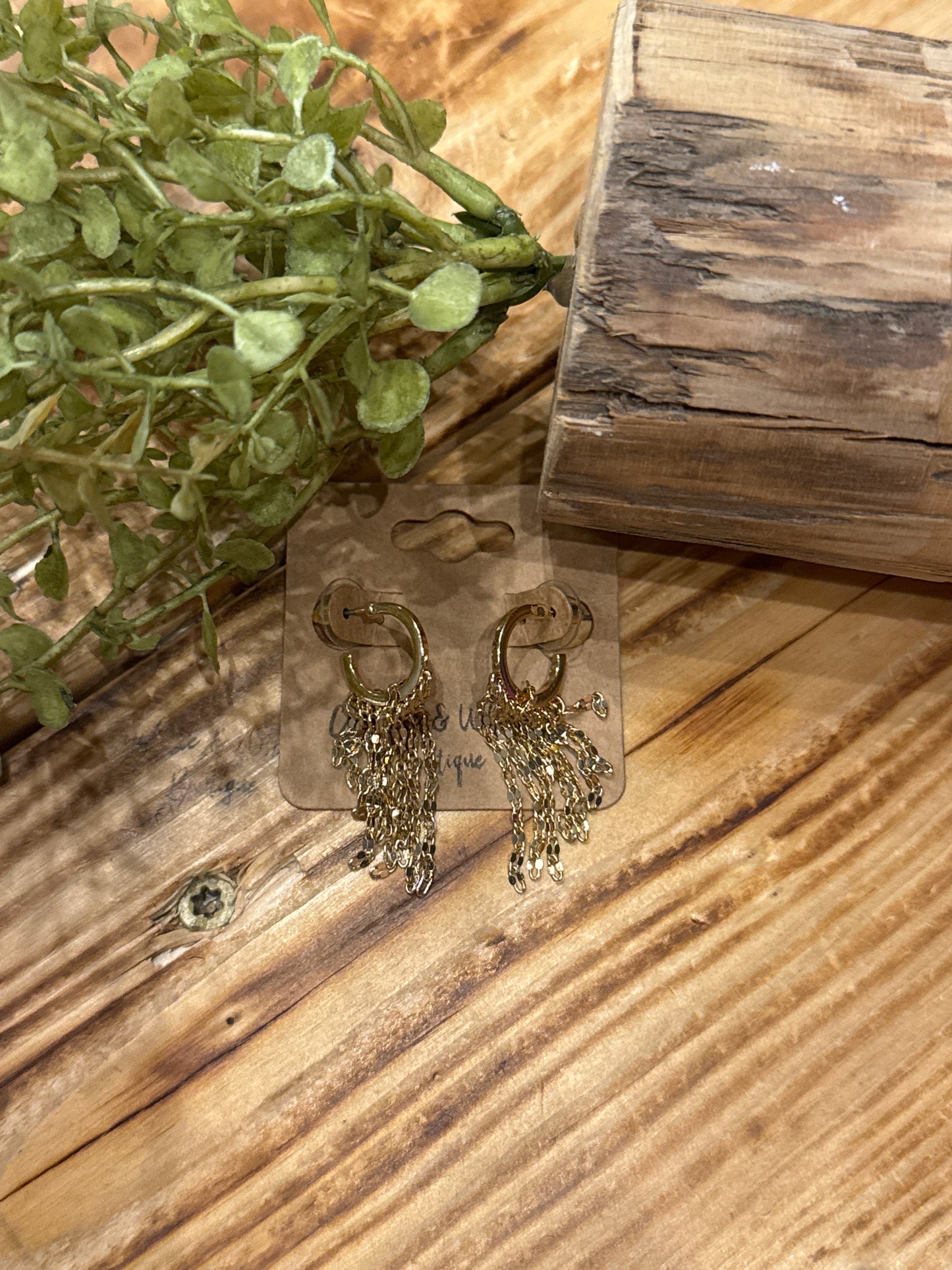 Gold Chain Hug Hoops - Earrings