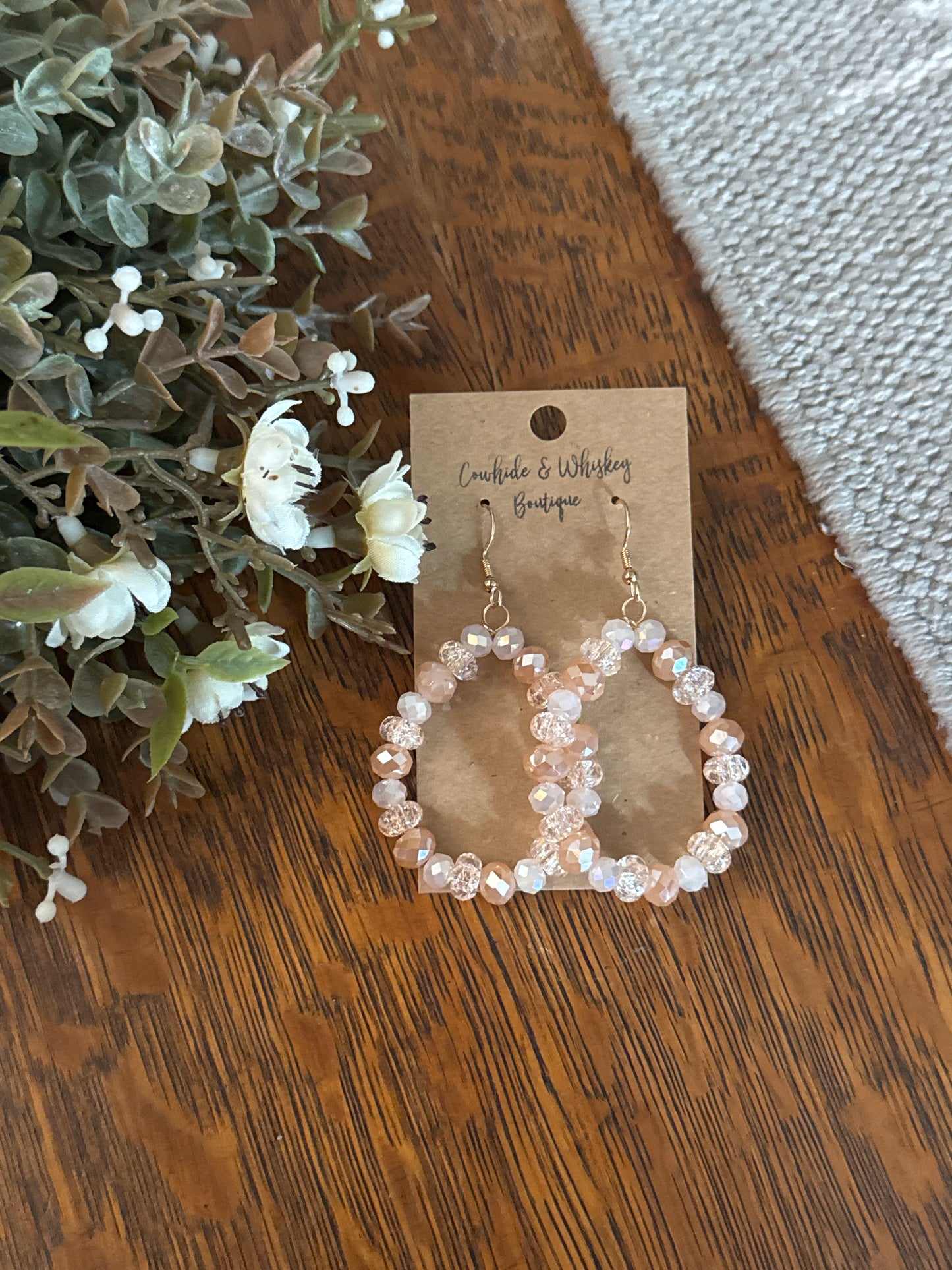 Peach Crackle - Earrings