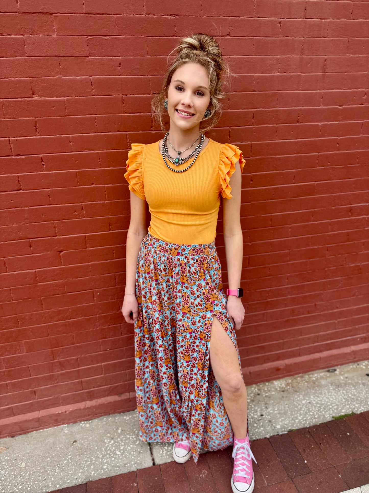 Boot Scootin’ Bloom – Maxi Skirt