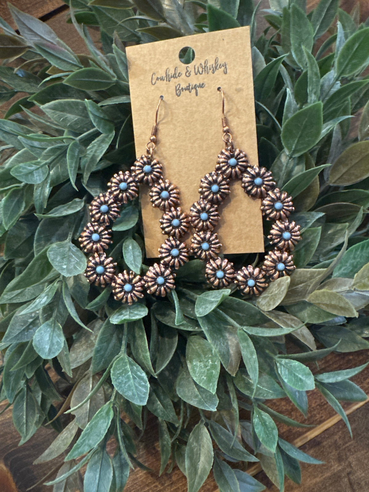 River Flower - Copper Earrings