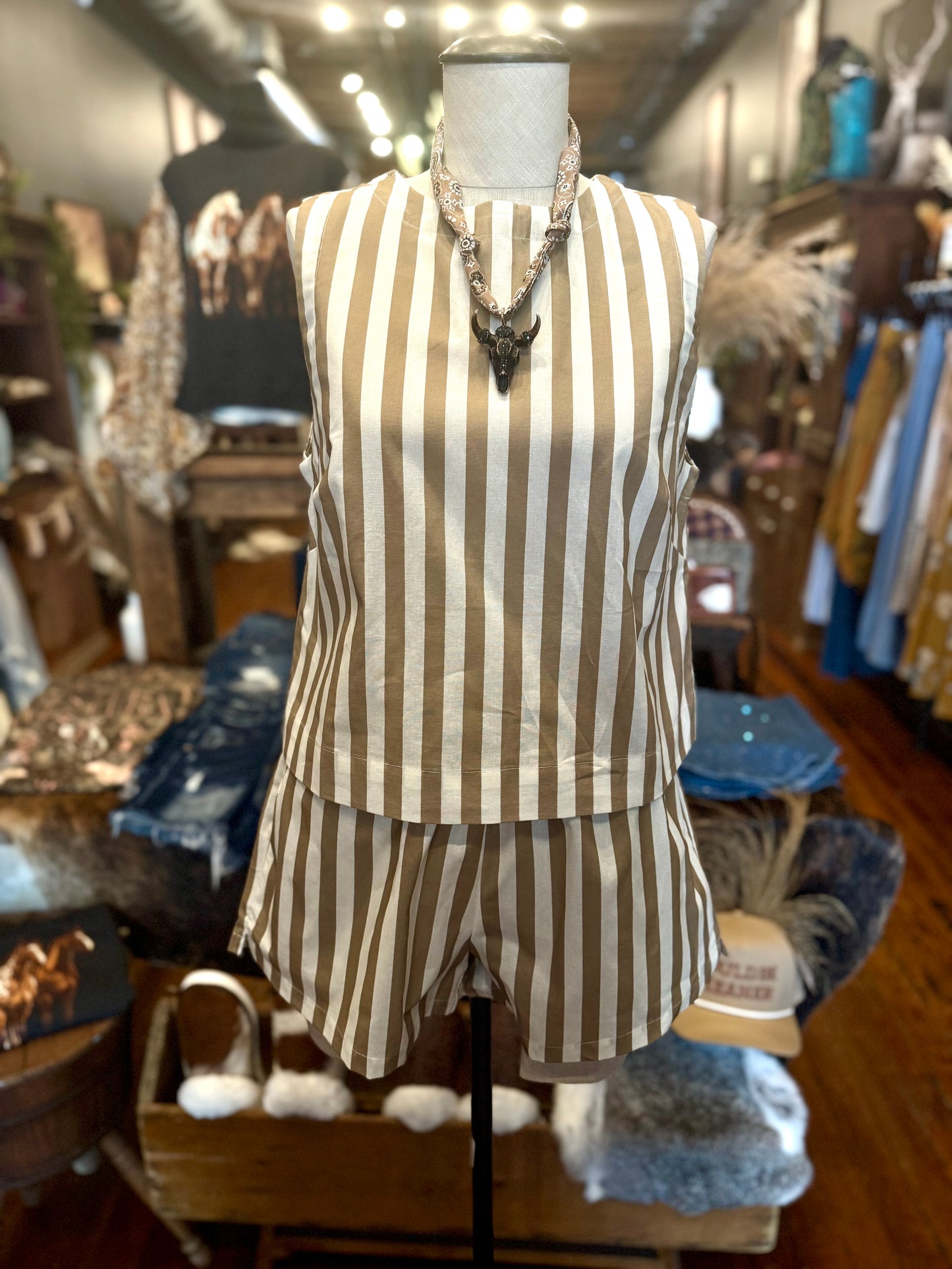 Cotton & Sand – Striped Tank