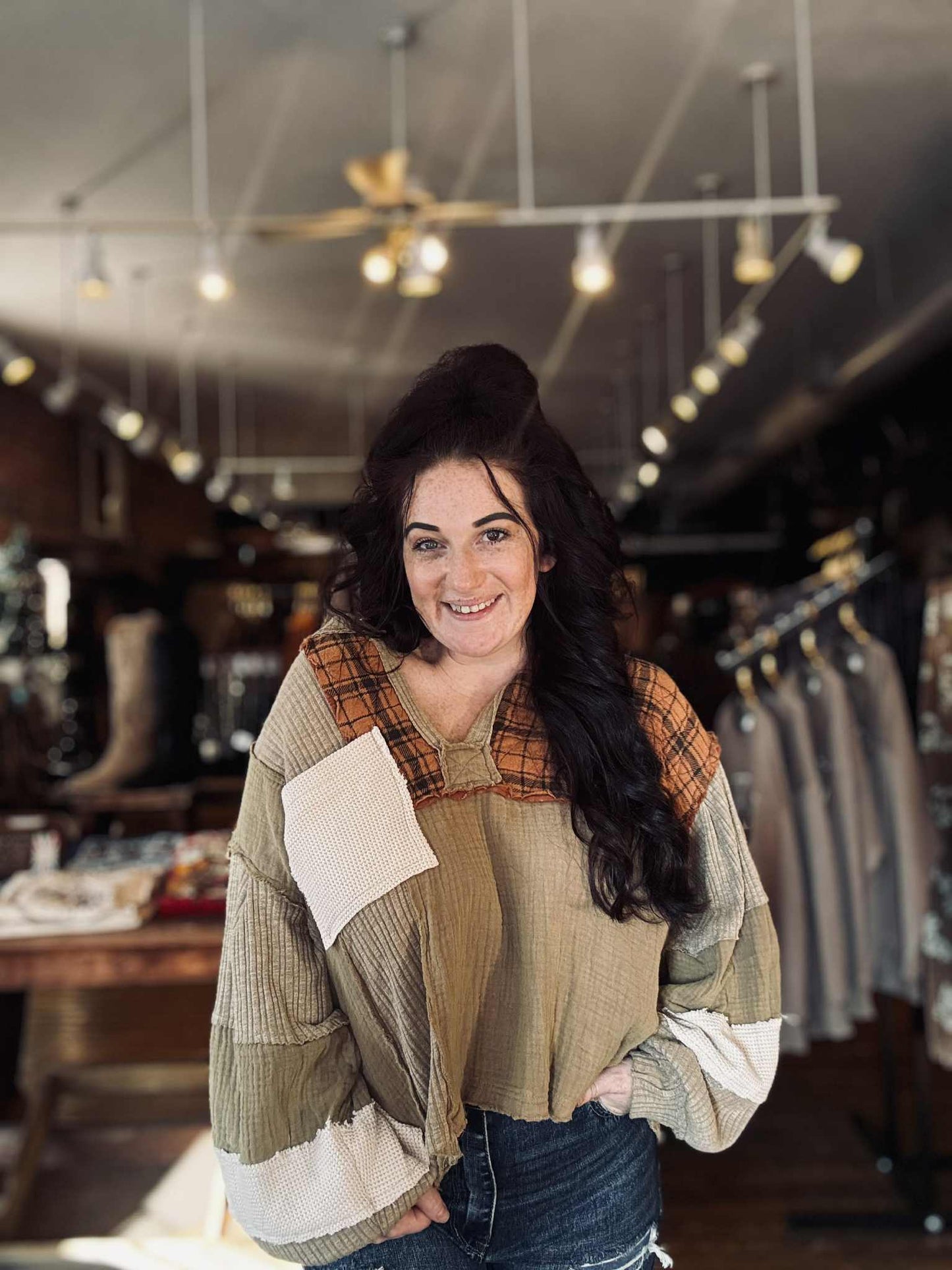 Rustic Ember – Patchwork Top