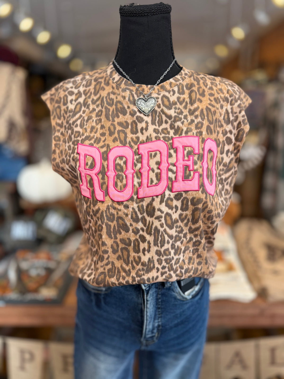 Rodeo Sweetheart – Cheetah Muscle Tank
