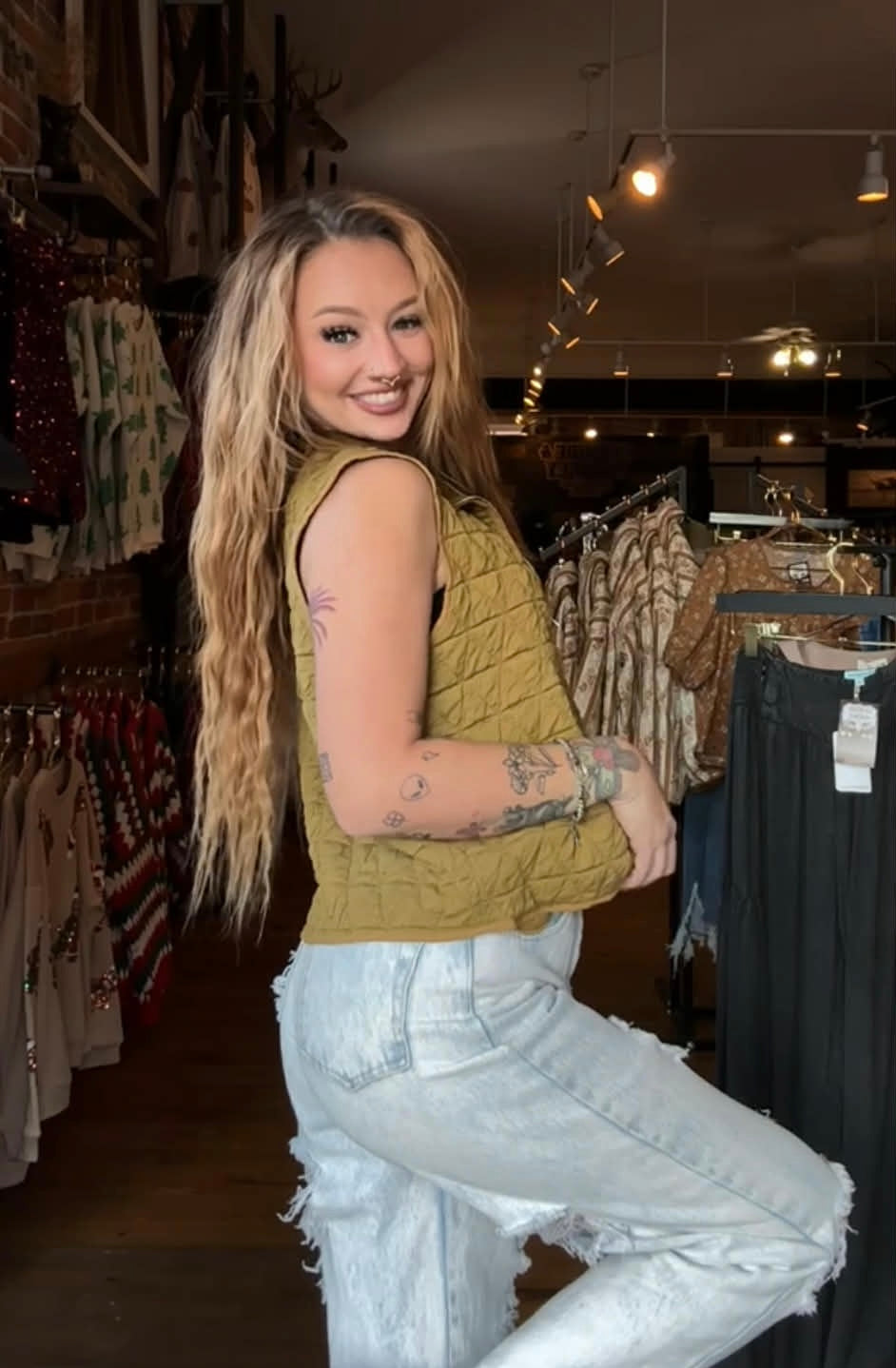 Prairie Moss - Olive Quilted Vest