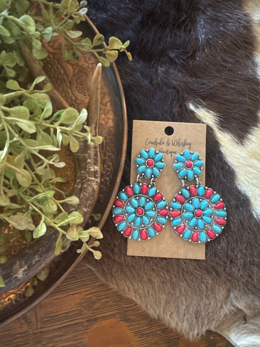 Fire & Ice Concho - Earrings