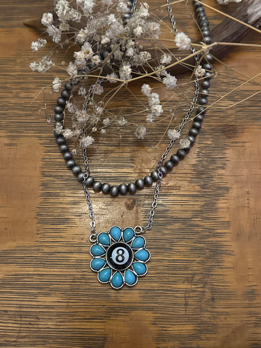 8Ball Flower - Necklace
