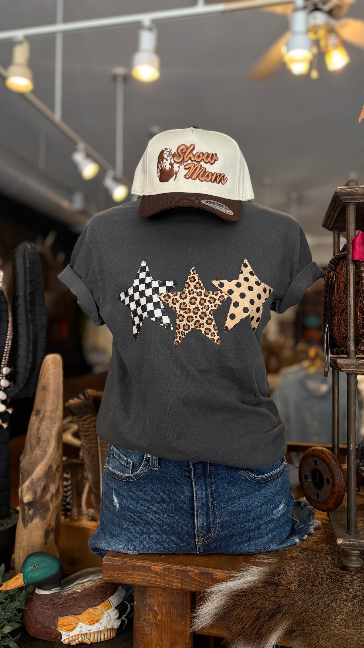 Rustic Star Trio - Charcoal Graphic Tee
