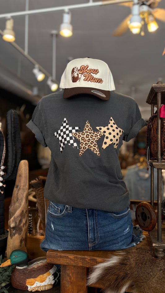 Rustic Star Trio - Charcoal Graphic Tee