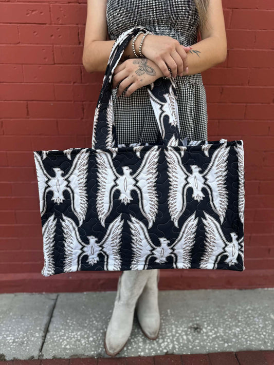 Chase Firebird Black - Quilted Tote Bag