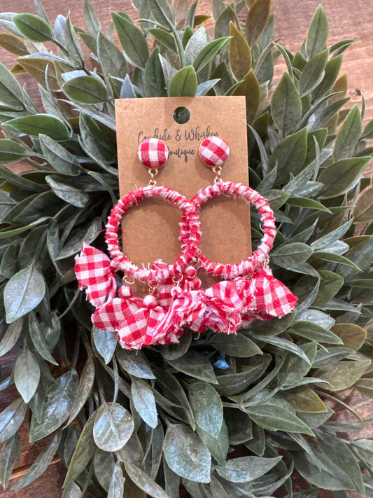 Red Picnic Plaid - Earrings