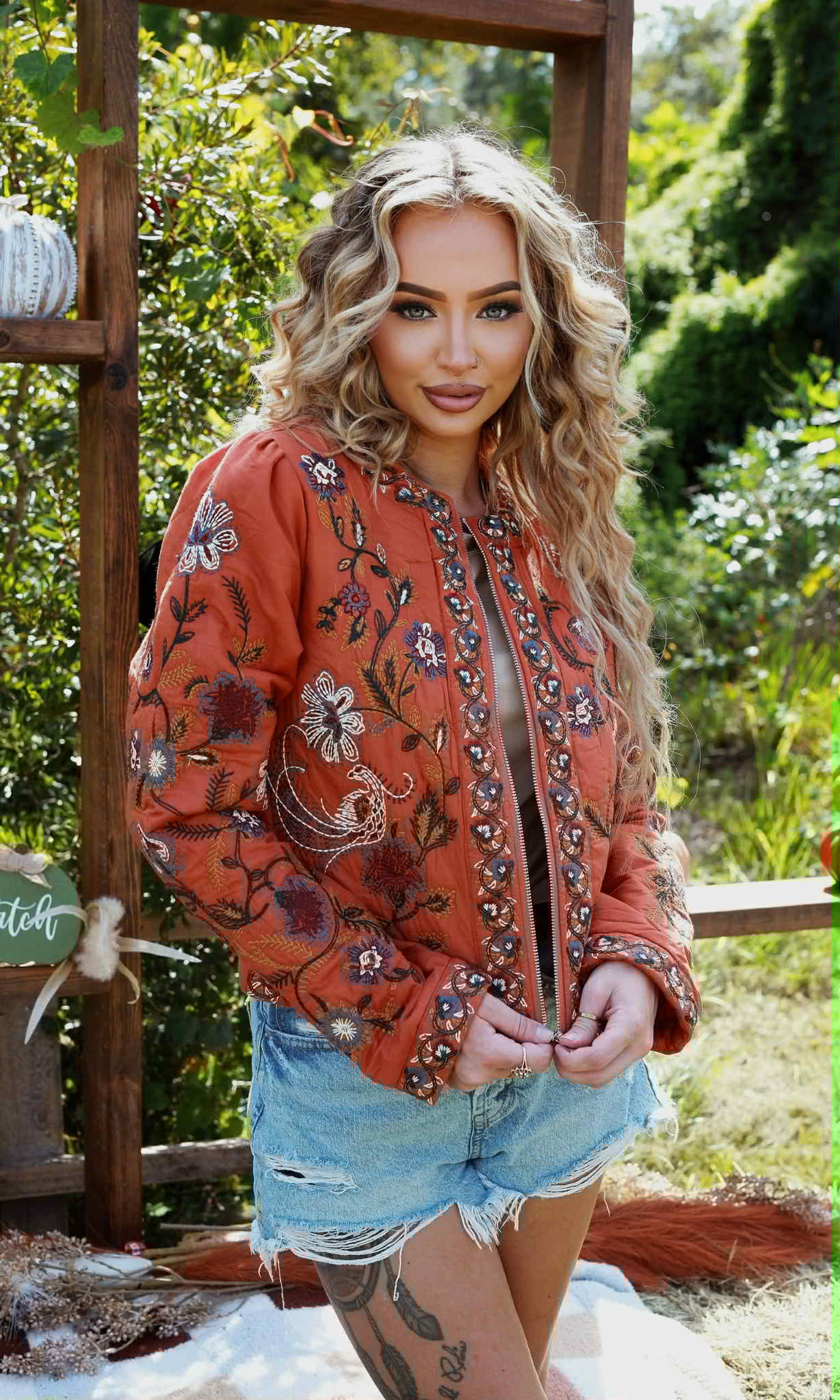 Threaded Sol - Rust Quilted Jacket