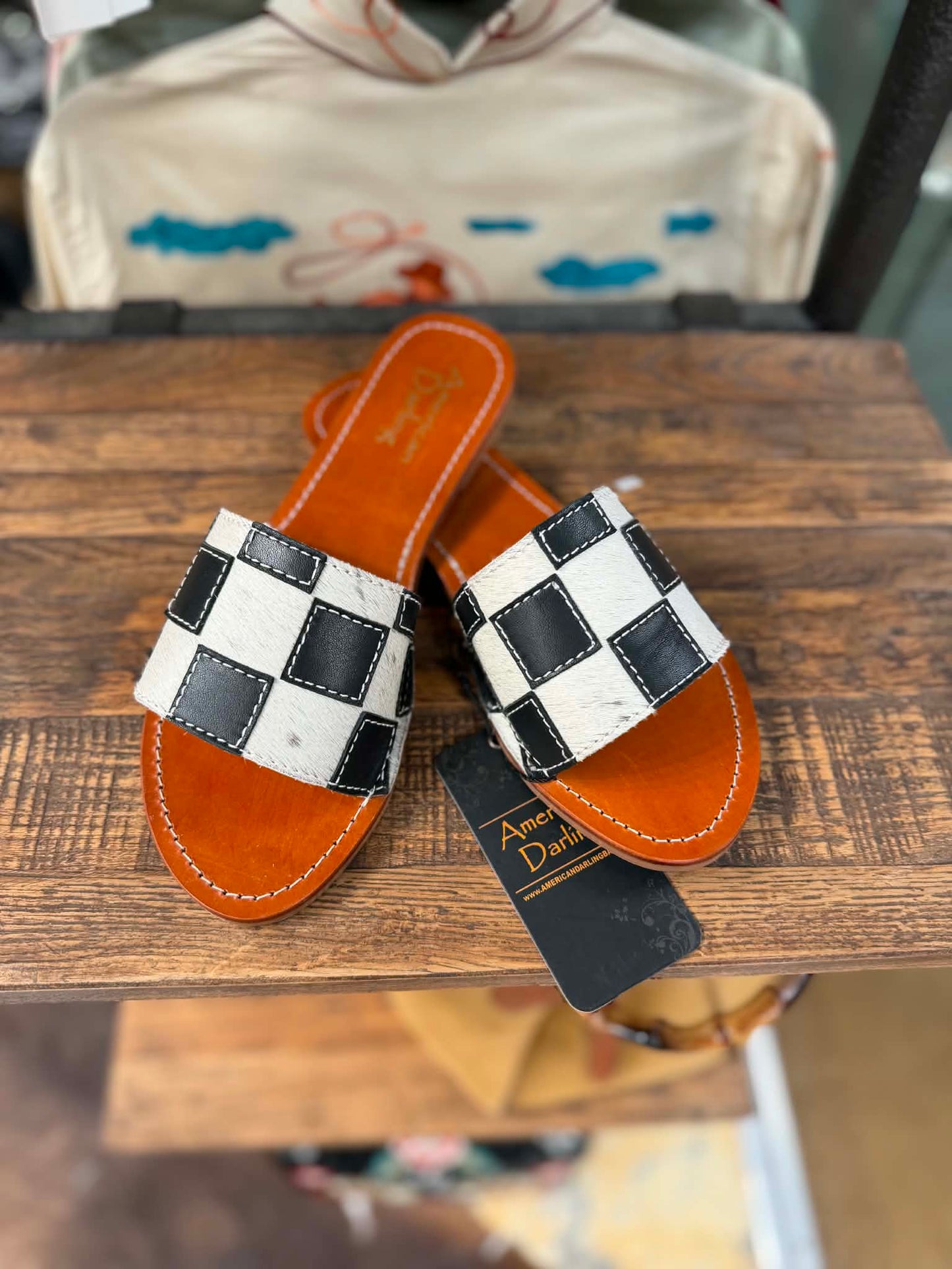 Checkered Cowhide - Sandals *Pre claim*