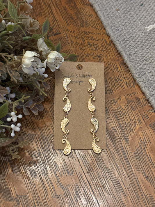 Golden Paisley - Earrings