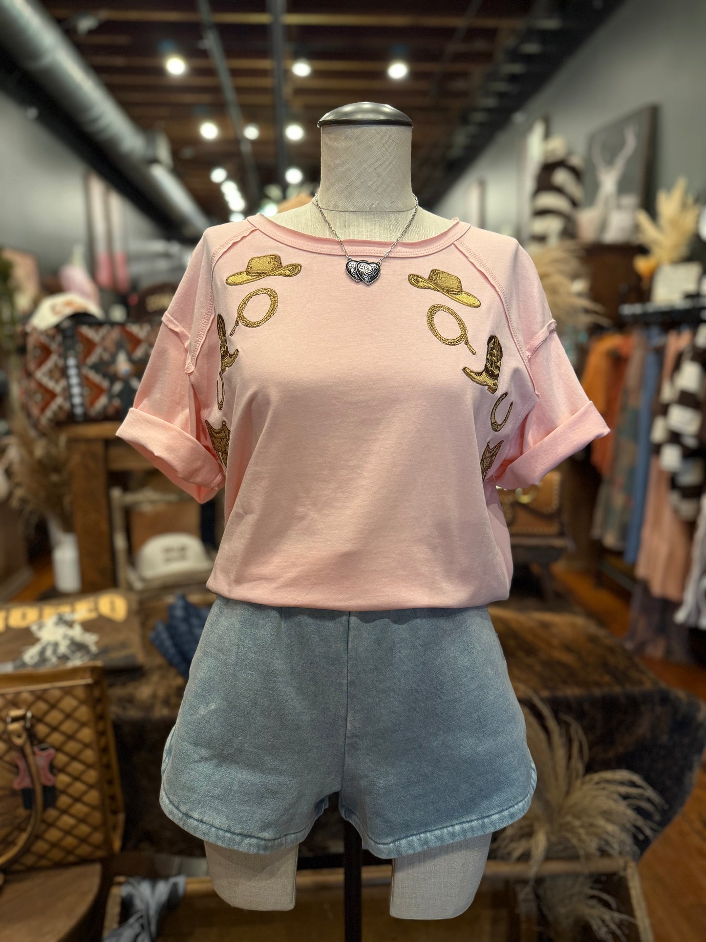 Cowgirl Keepsakes – Pink Embroidered Top