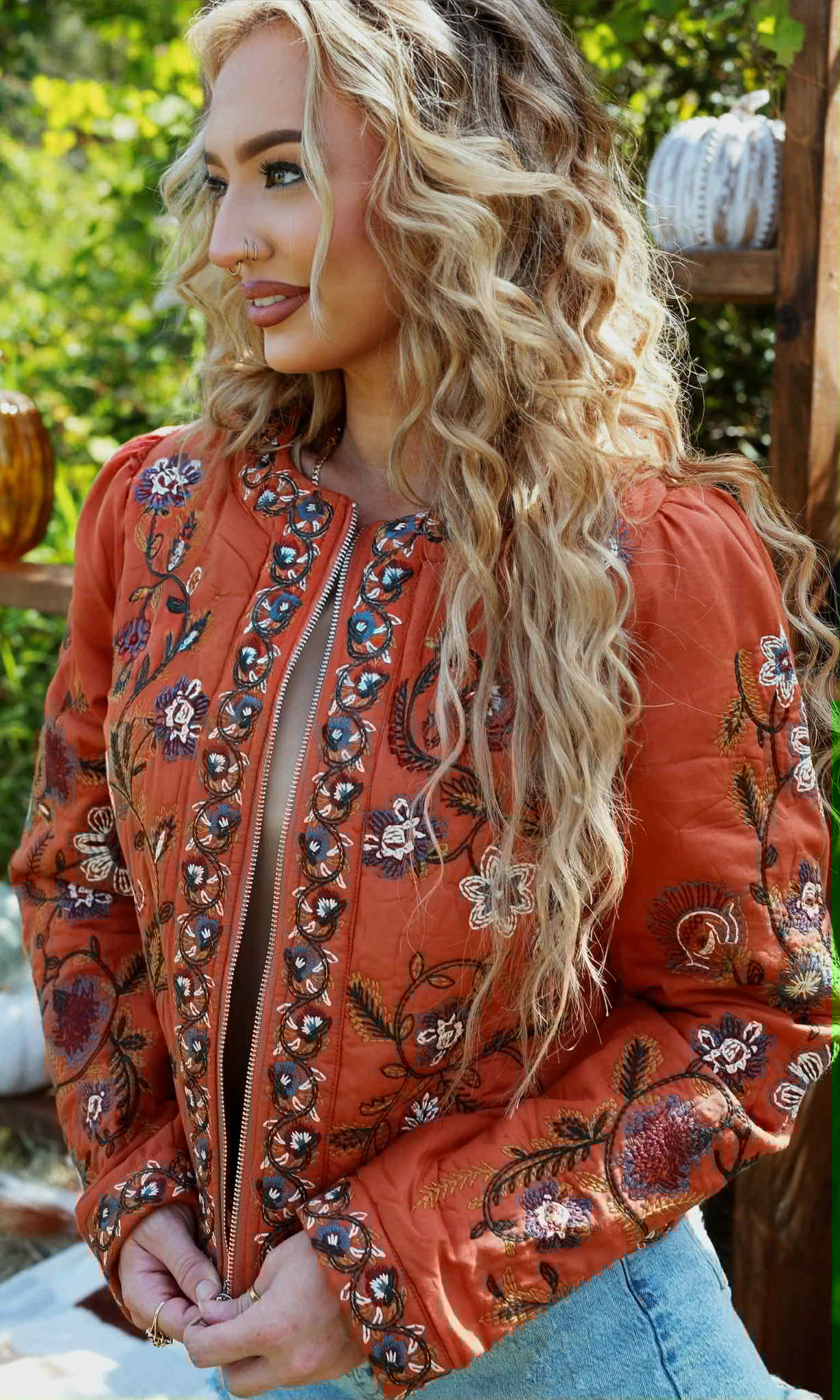 Threaded Sol - Rust Quilted Jacket