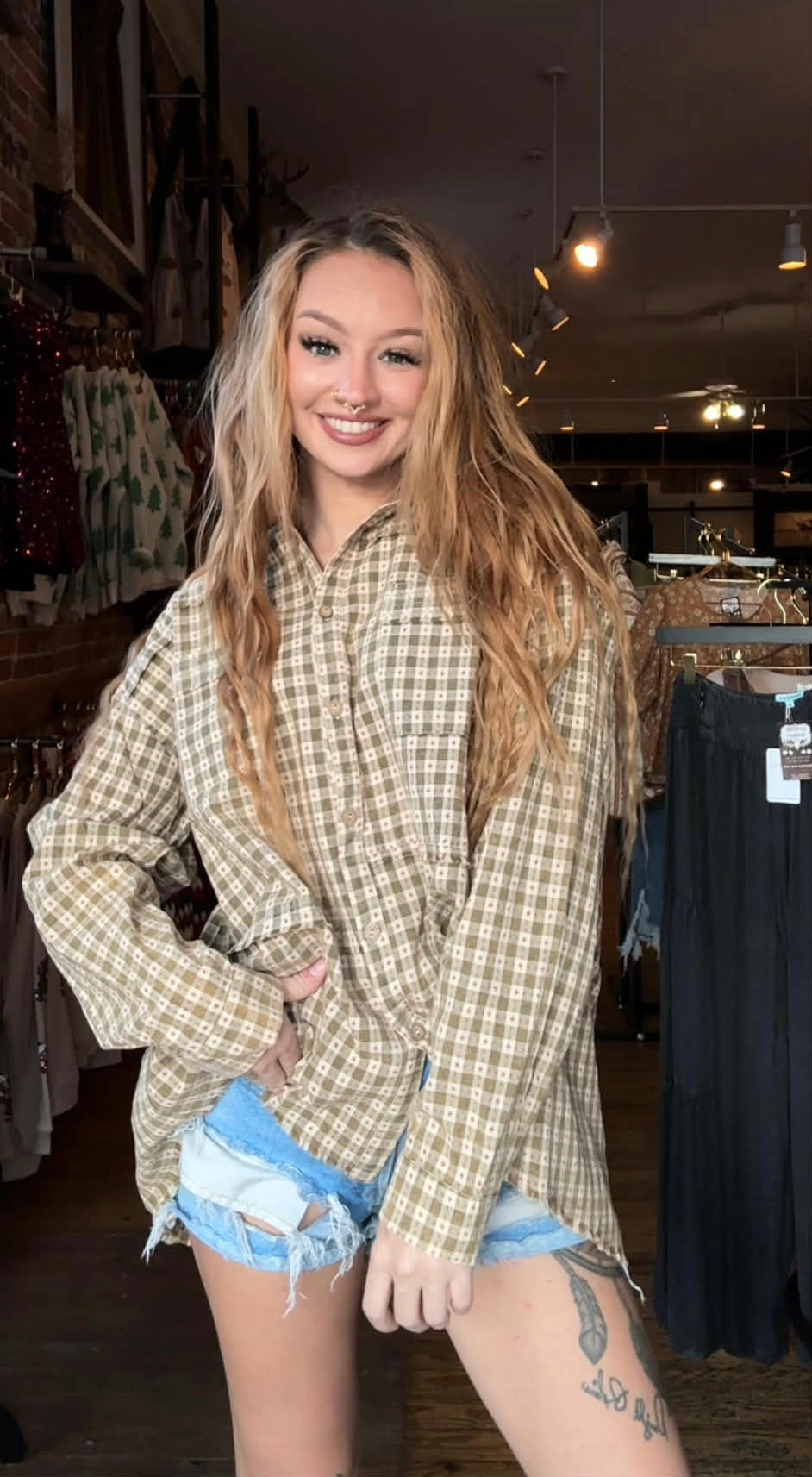 The Outpost Flannel - Olive Top