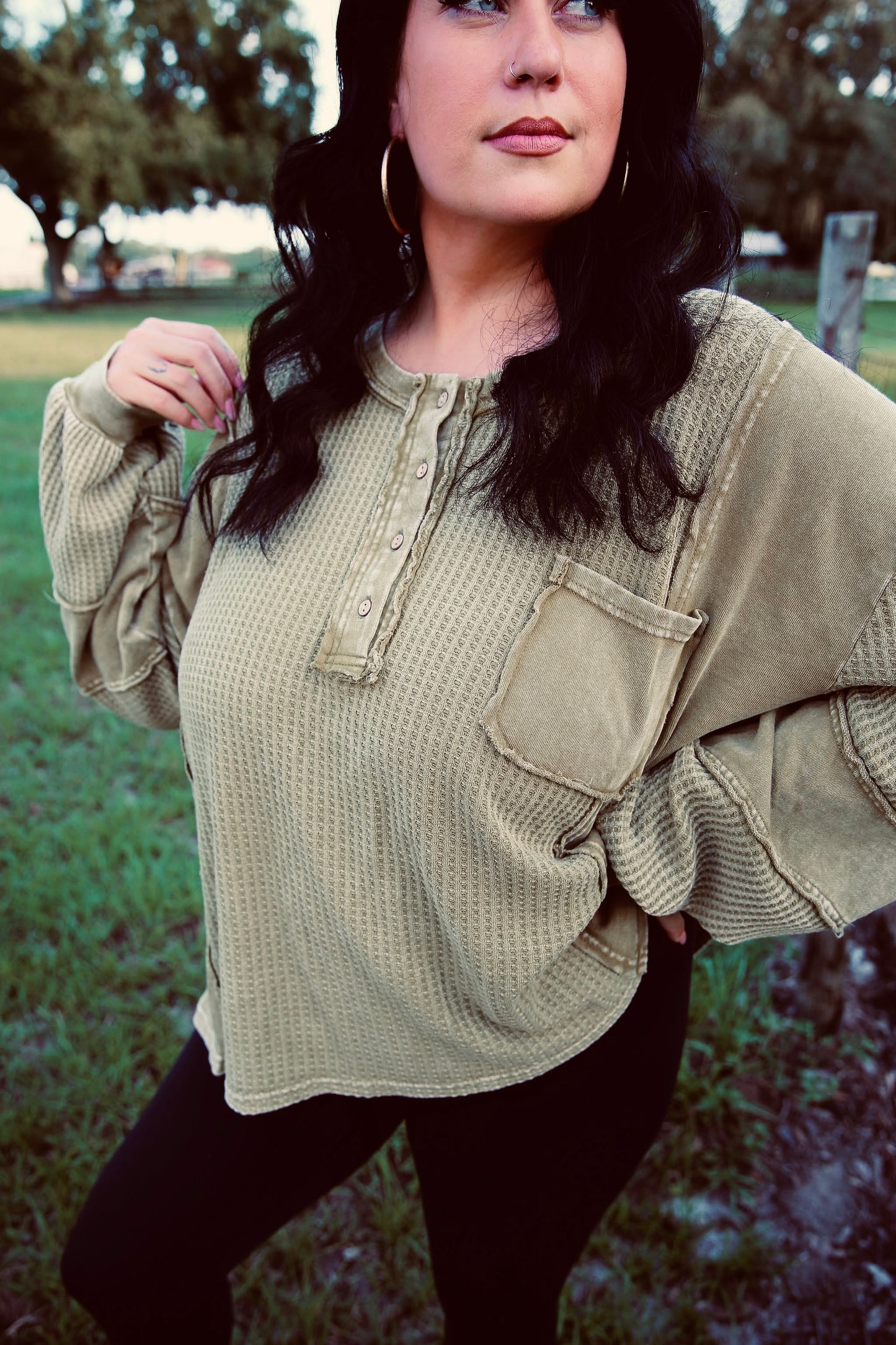 Faded Roots - Olive Mineral Thermal Top