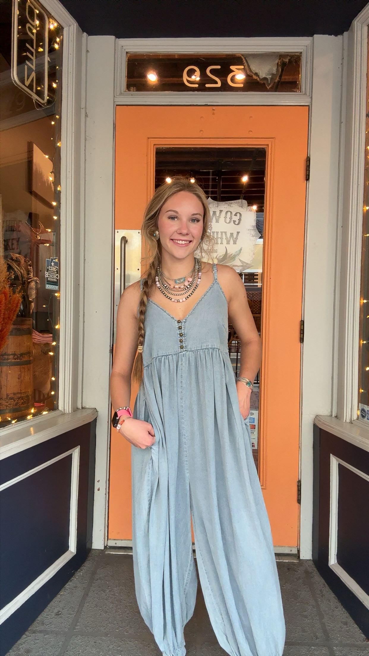 Moonflower Blue – Denim Jumpsuit