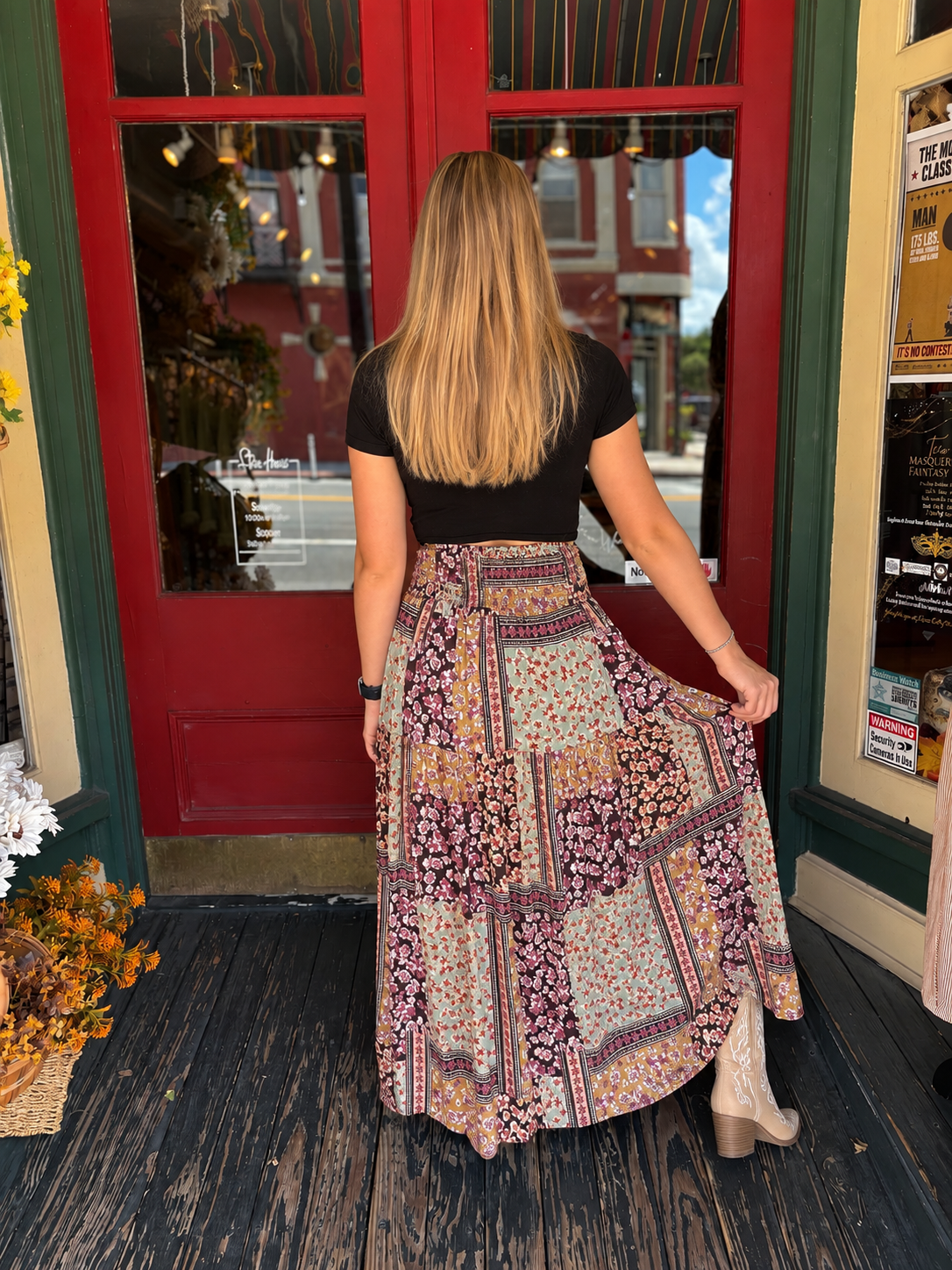 Rustic Rosette – Floral Patchwork Skirt