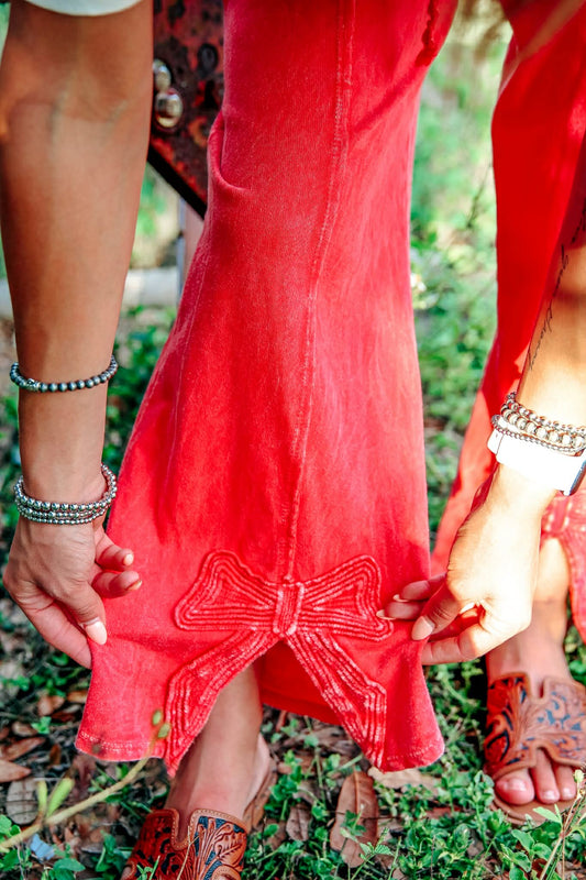 Freedom Bow Babe – Red Lounge Pants