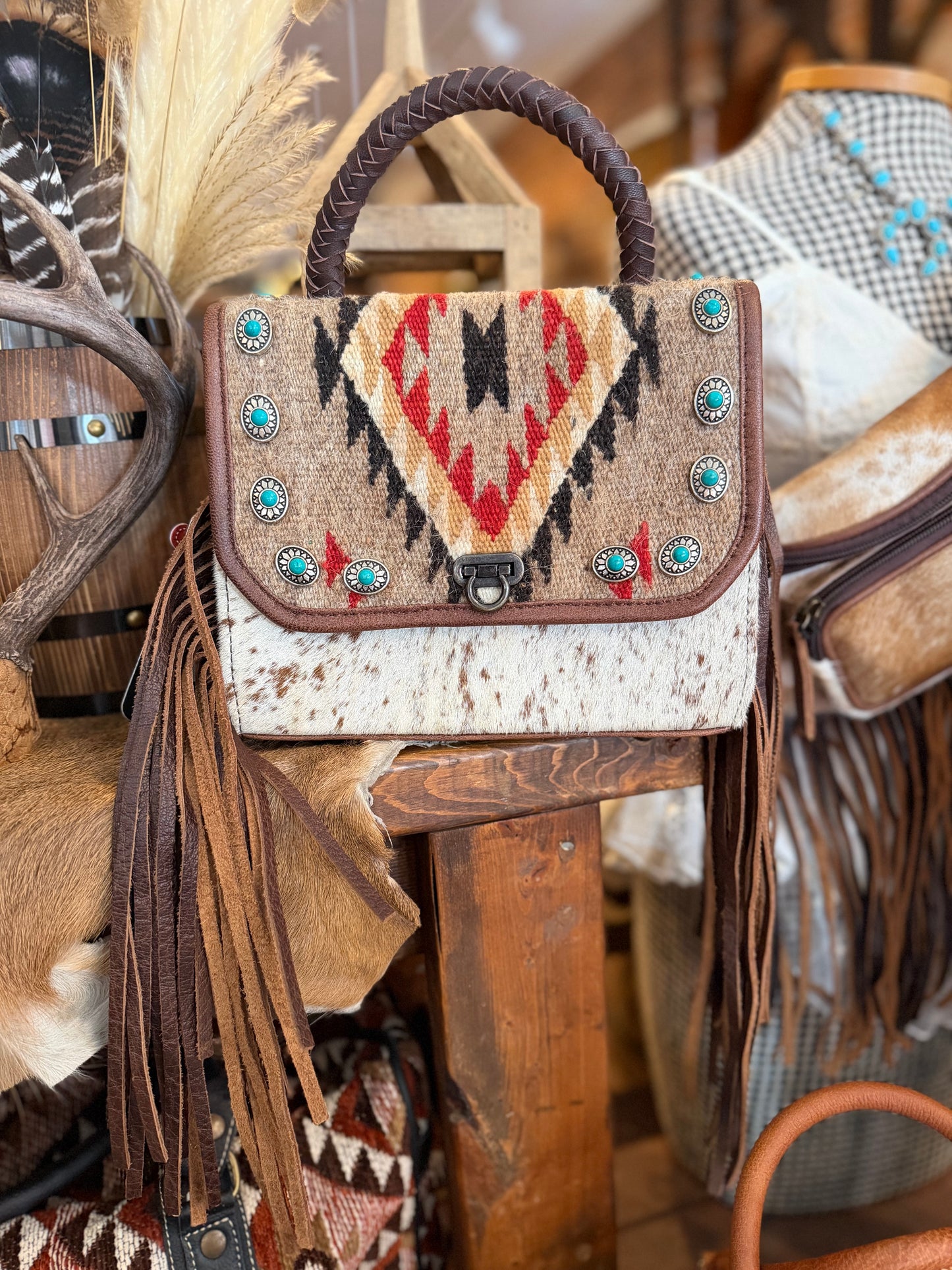 The Woven West- Cowhide Crossbody