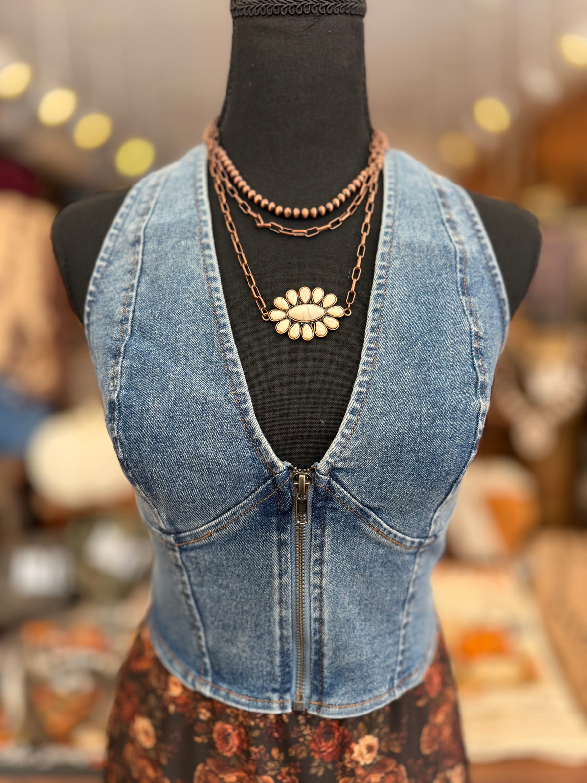 Risky Business – Denim Halter Top