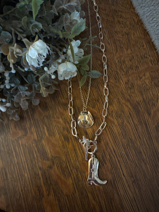 Cowboy Double Chain - Toggle Necklace