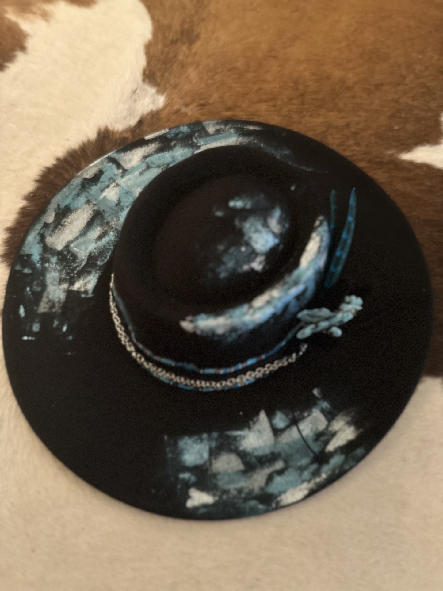 Twisted Turquoise- Black Custom Fedora