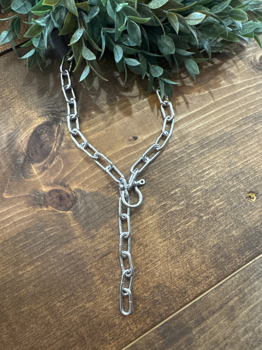 Chunky Shackle Lariat - Necklace