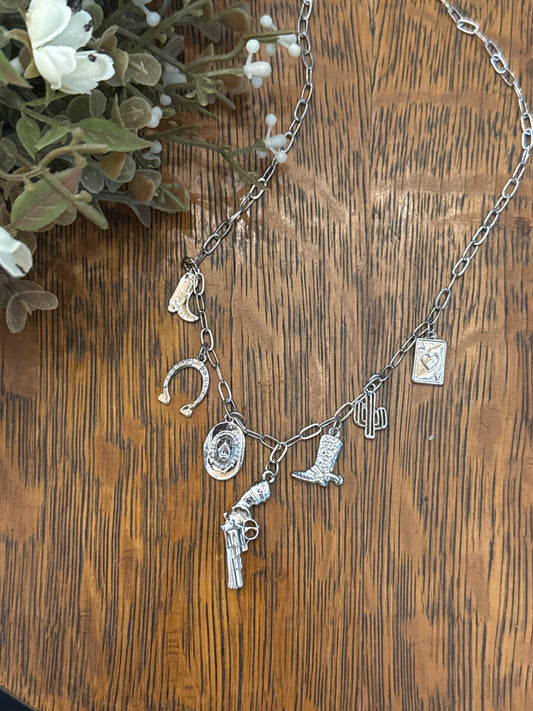 Pistol Packing - Silver Charm Necklace