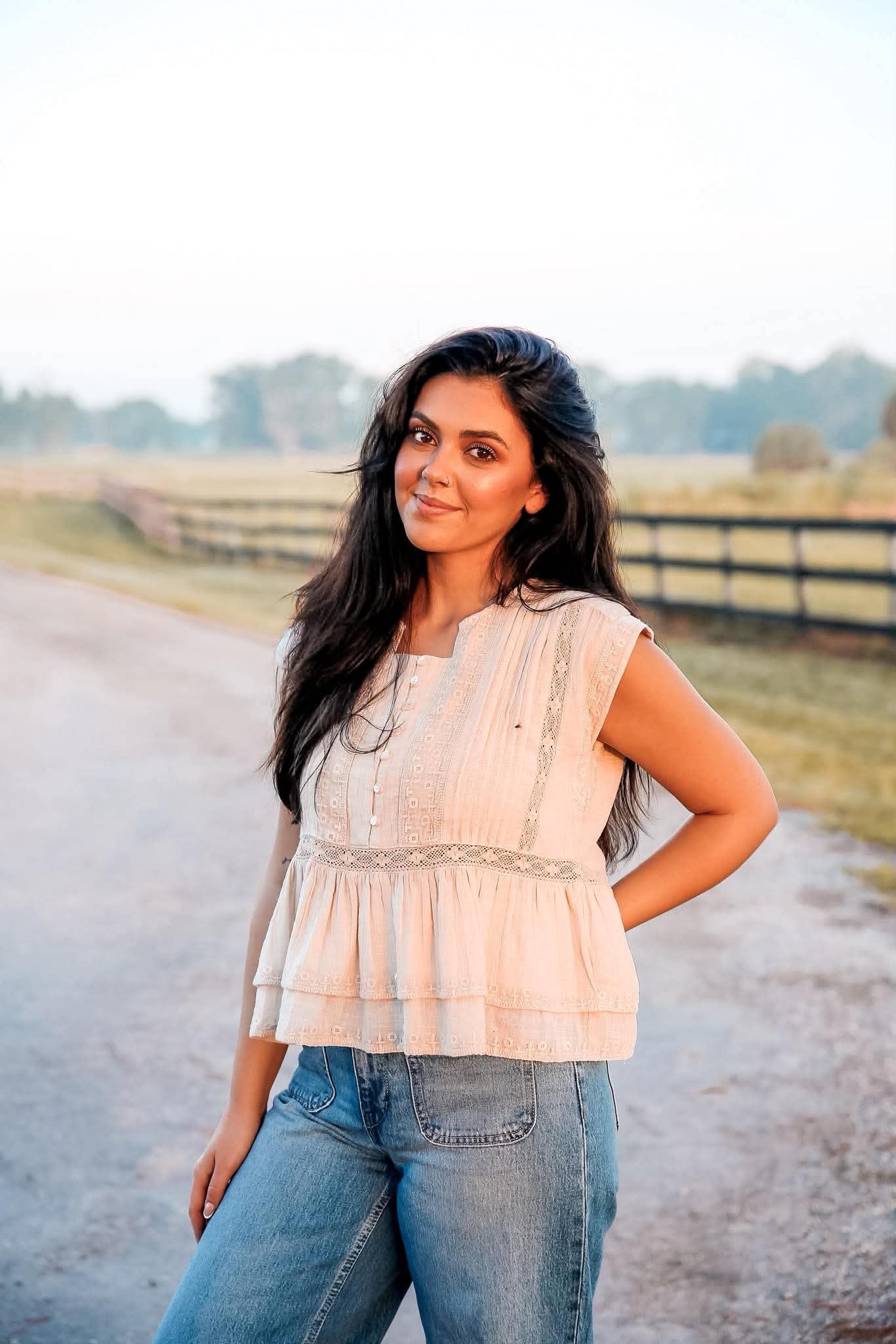 Autumn Whisper – Ivory Embroidered Top