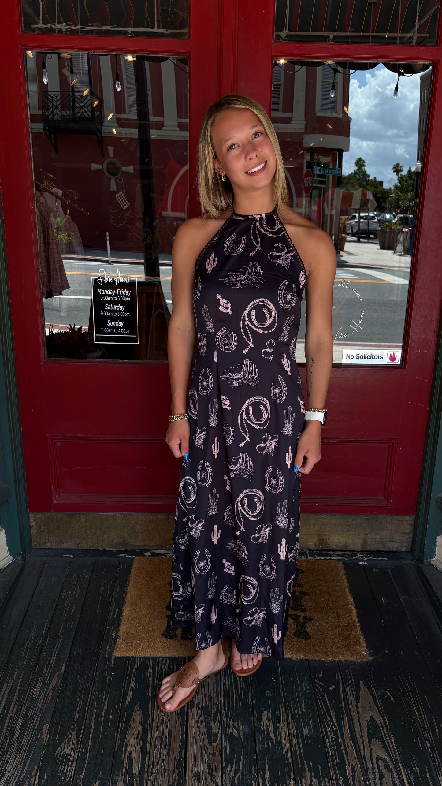 Black Stallion Rodeo – Halter Maxi Dress