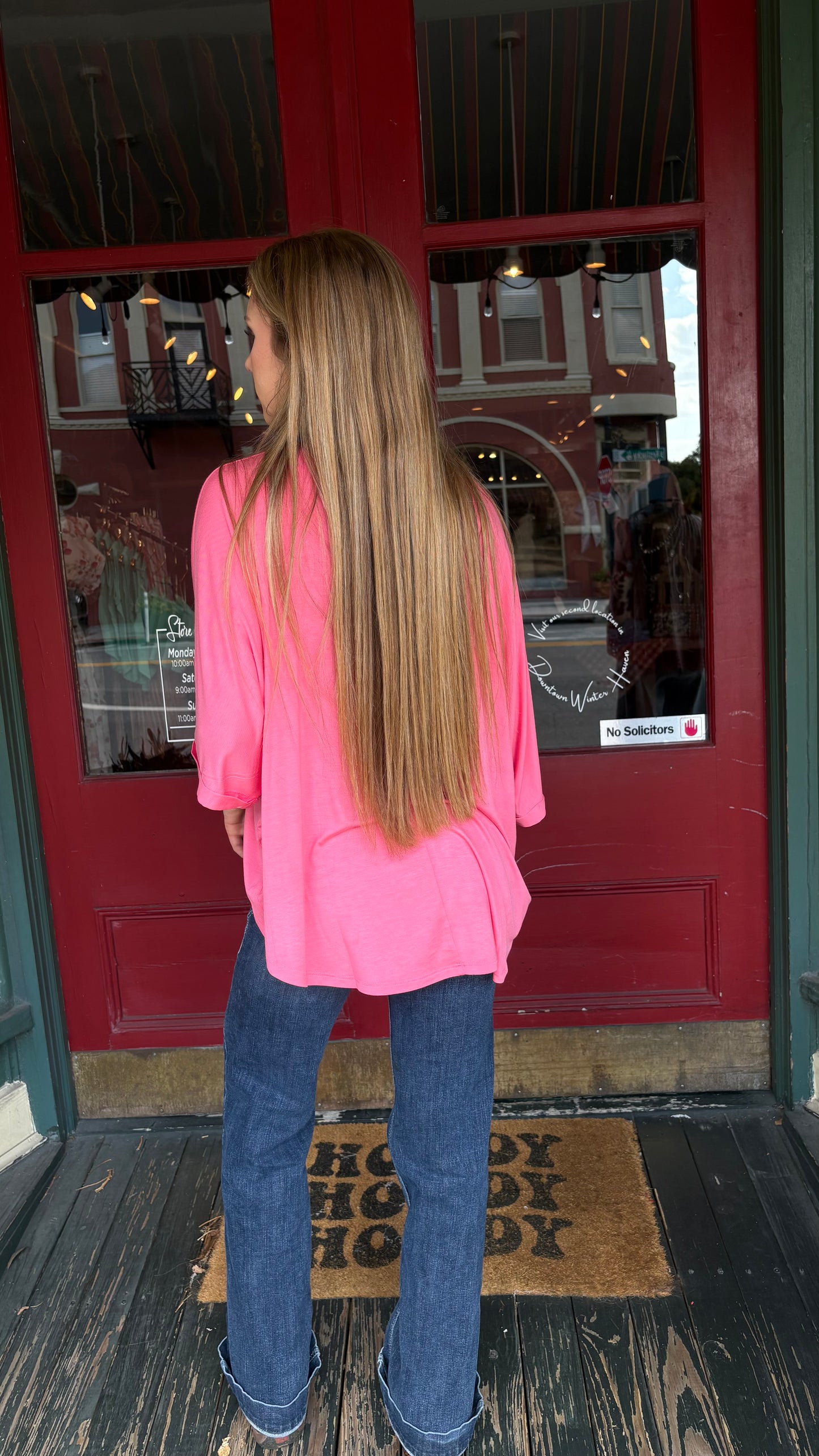 Drift & Drape – Oversized Crop Pink