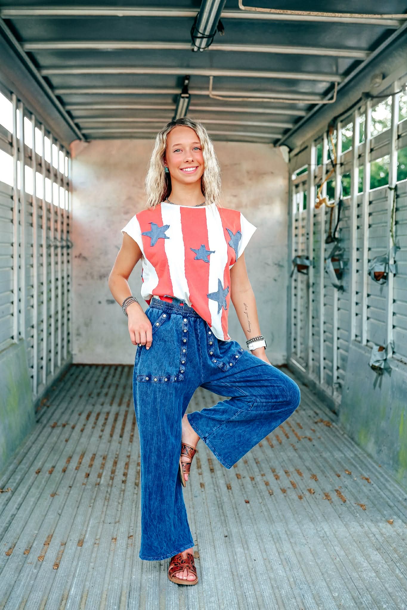 USA Babe – Striped Tee