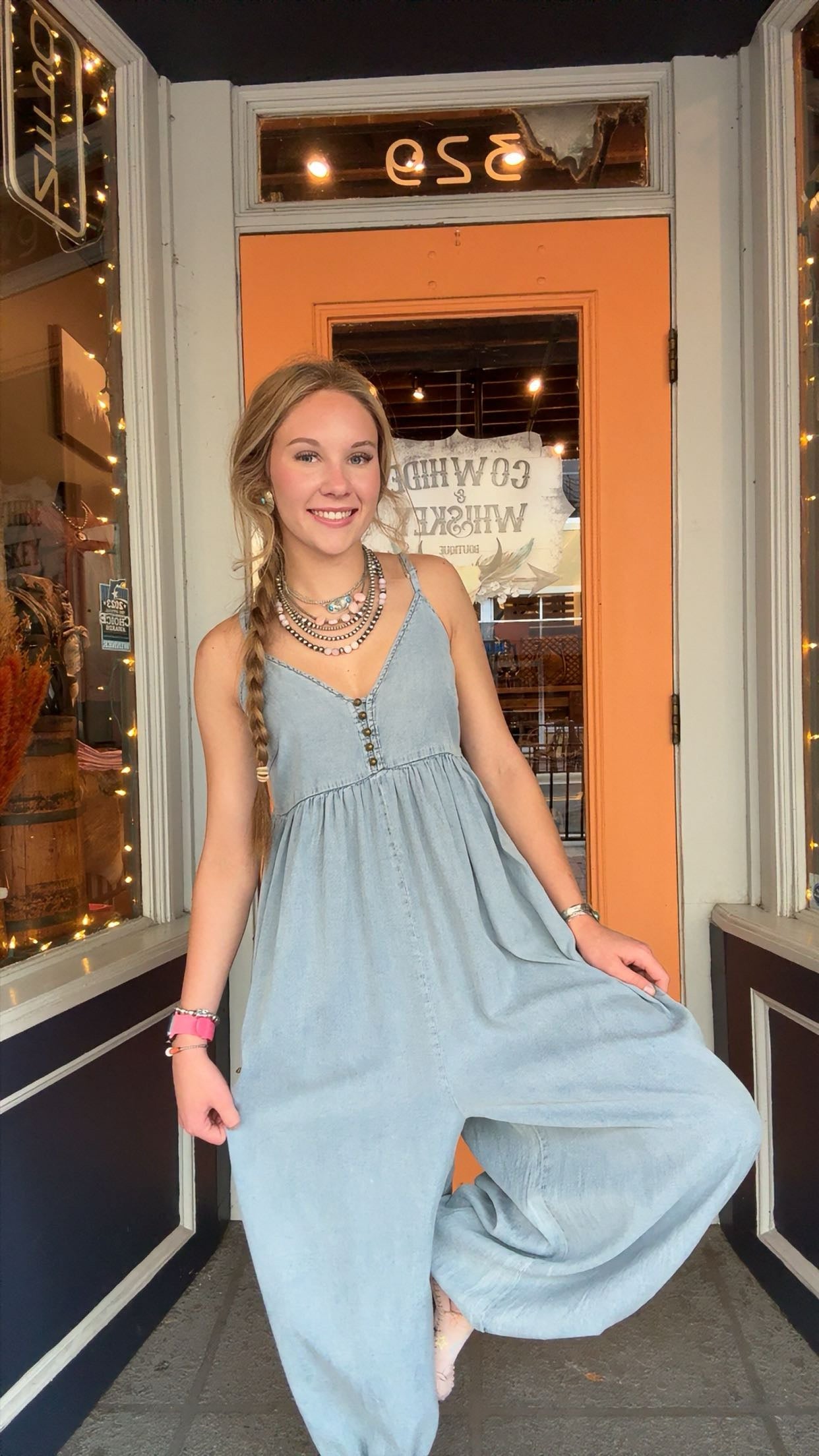 Moonflower Blue – Denim Jumpsuit