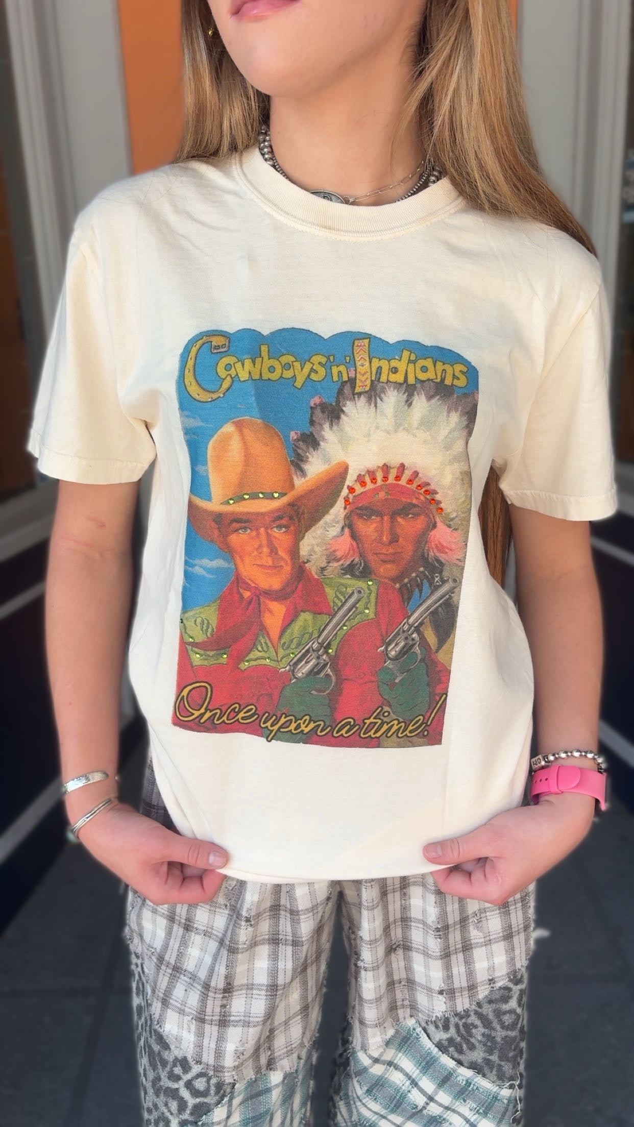 Cowboys'n Indians - Cream Graphic Tee