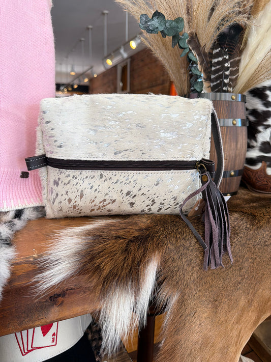 Silver Acid Wash-Makeup Bag