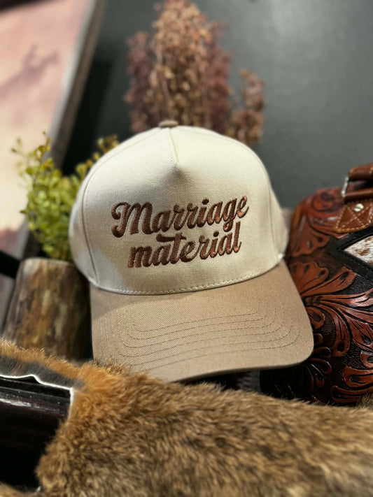 Marriage Material - Tan Trucker Hat