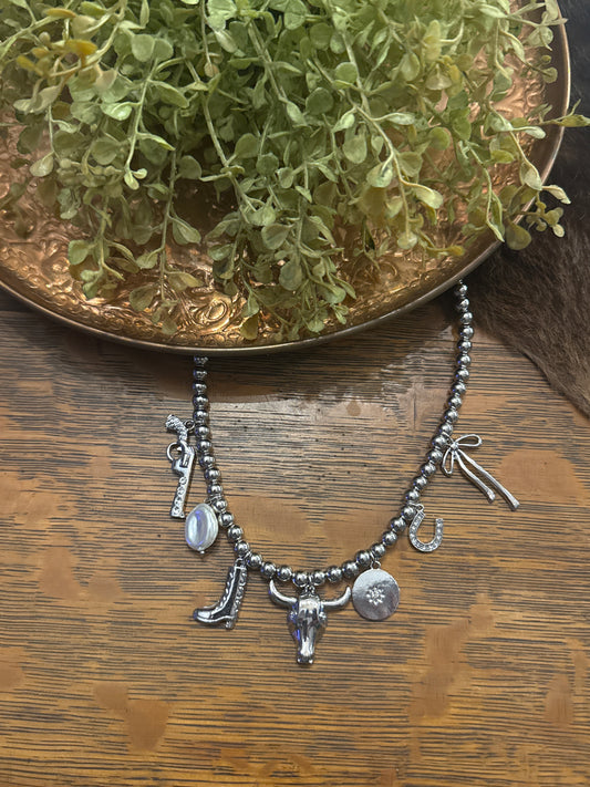 Pistol Princess - Silver Charm Necklace