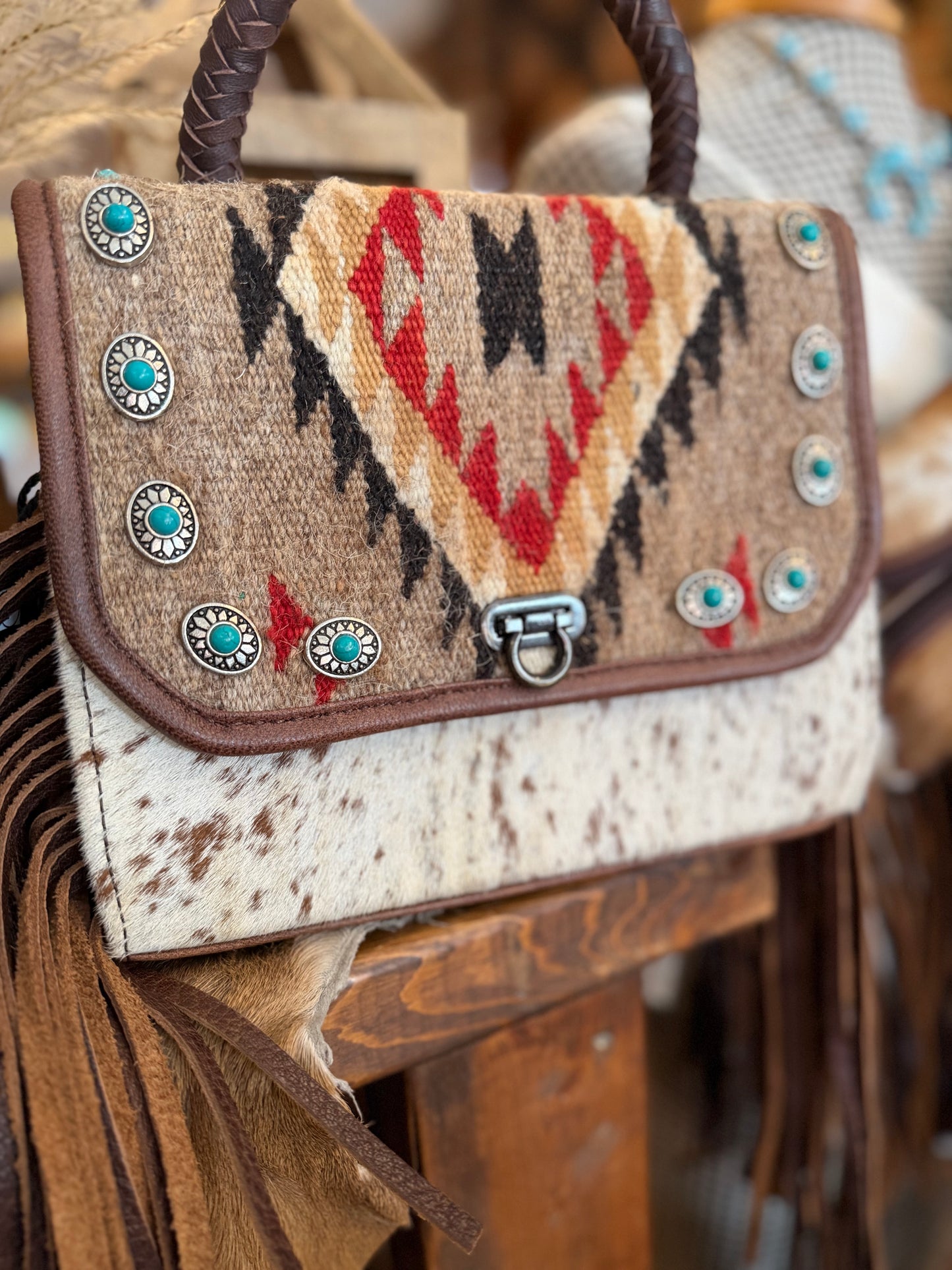 The Woven West- Cowhide Crossbody