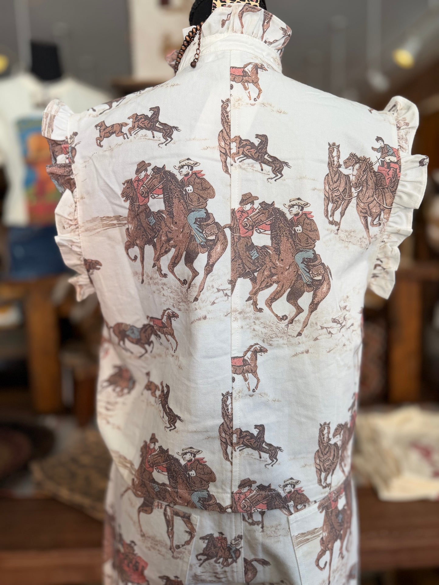 Wagon Wheel Romance – Ivory Combo Cropped Jacket