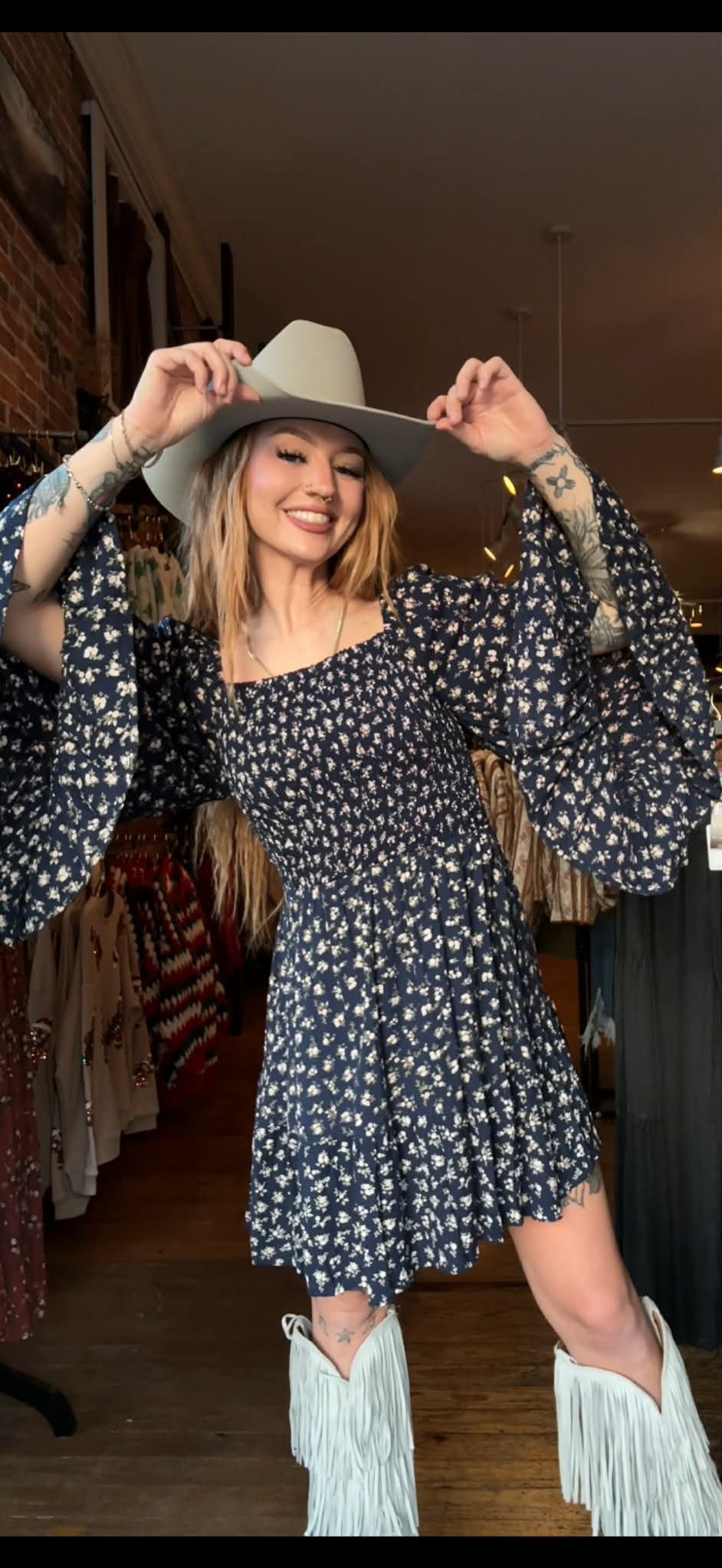 Night Garden Belle - Navy Dress