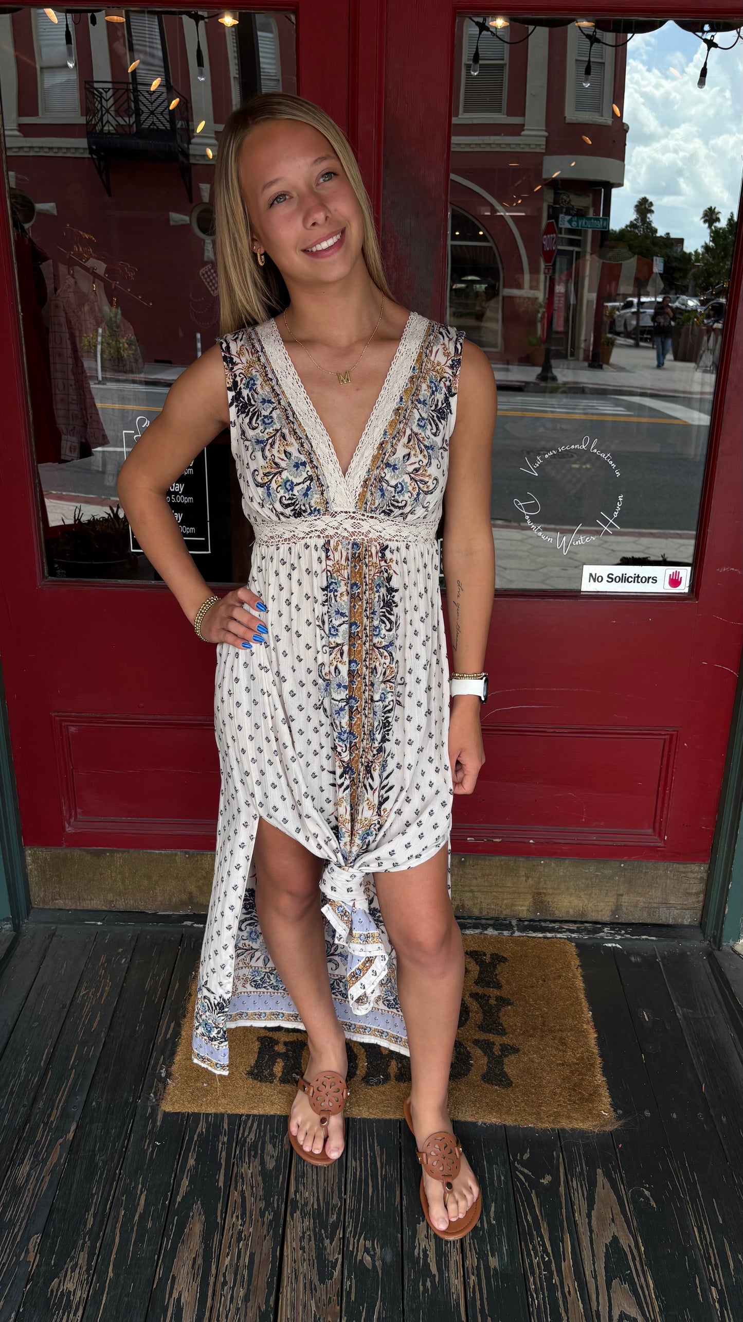 Bluebonnet Ivory Lace – Ivory Maxi Dress