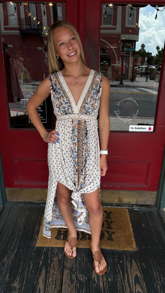 Bluebonnet Ivory Lace – Ivory Maxi Dress