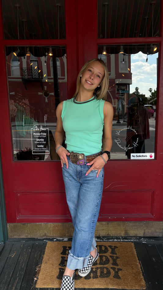 Raw Edge – Teal Tank